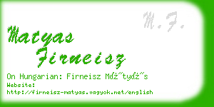 matyas firneisz business card